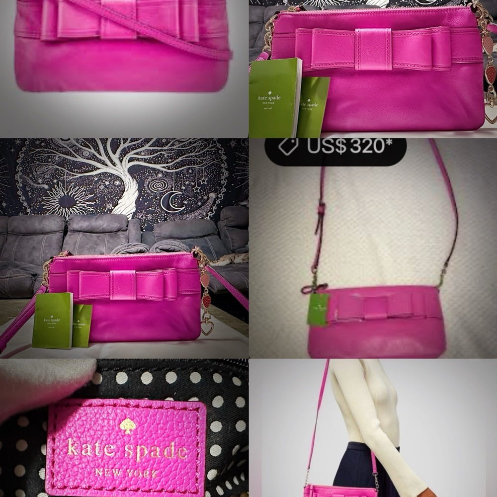 Kate Spade hot pink Y2K Fuchsia Crossbody Bag with Gold Accents - Picture 10 of 17